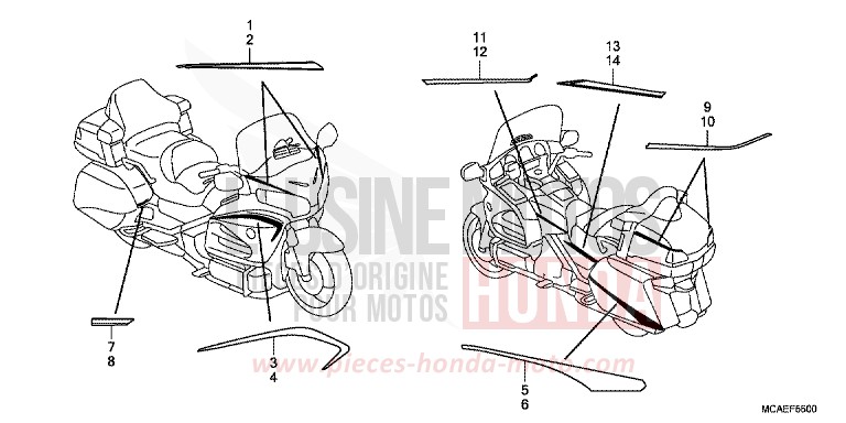 RAYURE de Gold Wing CANDY PROMINENCE RED (R342B) de 2015
